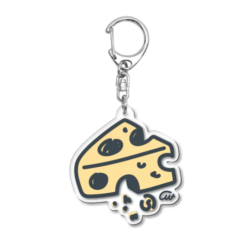 ねことネズミと例のチーズの例のチーズ Acrylic Key Chain