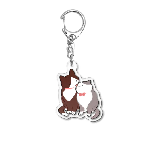 2匹の猫 Acrylic Key Chain