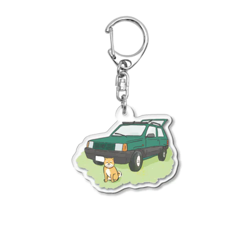 【緑】ぱんだといぬ Acrylic Key Chain