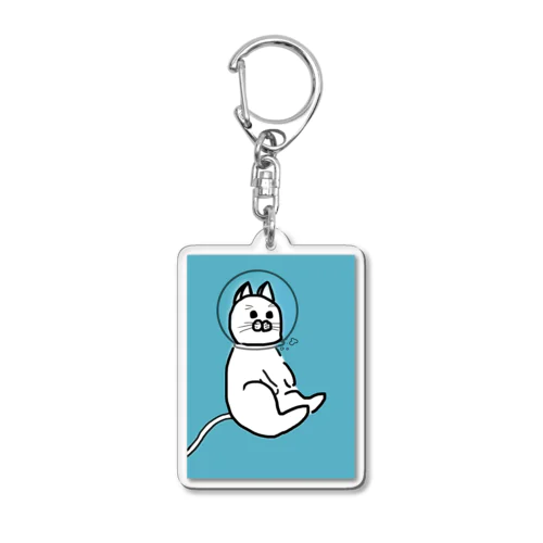 泳ぐ 猫 Acrylic Key Chain