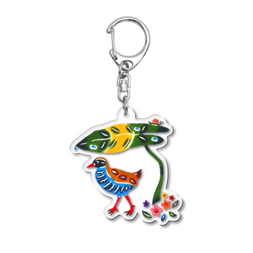 紅型柄ヤンバルクイナ Acrylic Key Chain