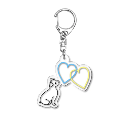 犬　ハート　Peace Acrylic Key Chain