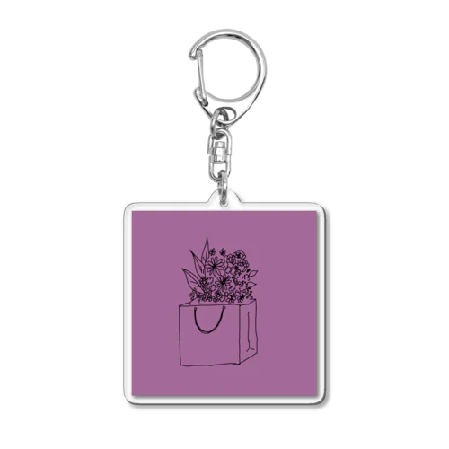 Flower in bag Acrylic Key Chain