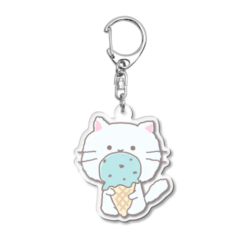 チョコミントアイスとネコちゃん Acrylic Key Chain