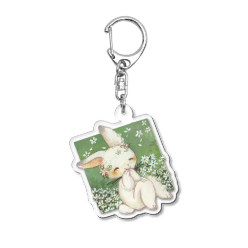 ウサギとひなげしシリーズ Acrylic Key Chain