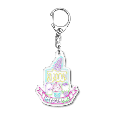 ジェリーネオンアイスクリーム Acrylic Key Chain