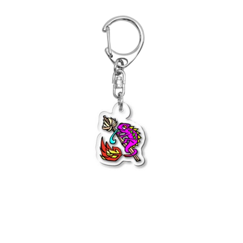 フェザースティック【Feather stick】カメレオンロゴ Acrylic Key Chain