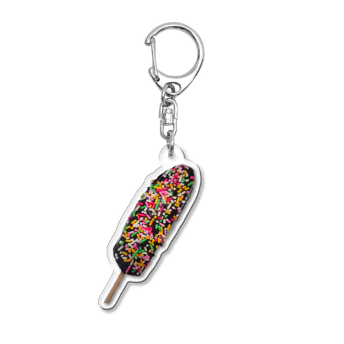 カラフルでおいしそうなチョコバナナ Acrylic Key Chain