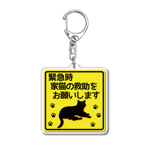 猫救助願います＊黄色＊2 Acrylic Key Chain