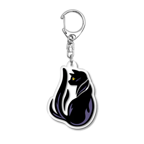 （小型用）夜型生活のネコ Acrylic Key Chain