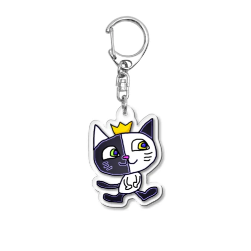 猫(シロクロ) Acrylic Key Chain