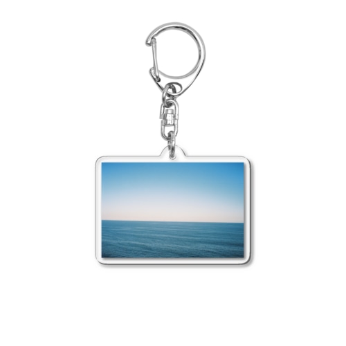 青い海の水平線 Acrylic Key Chain