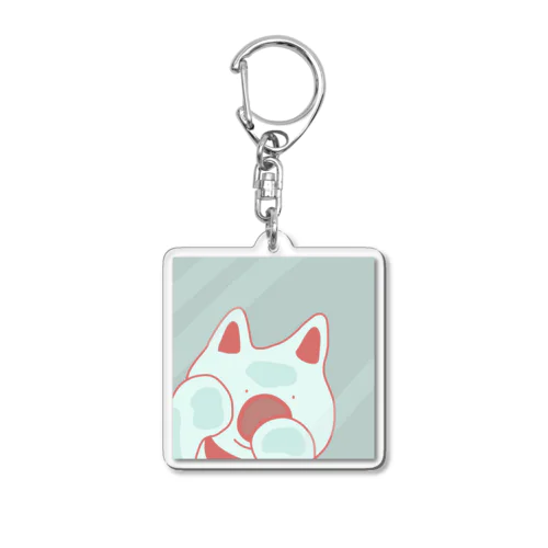 のぞいている犬 Acrylic Key Chain