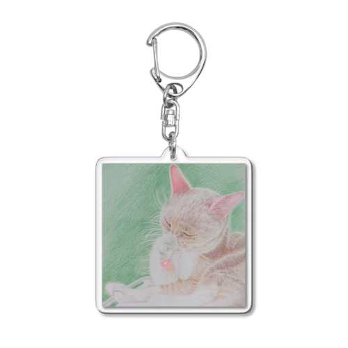 ねこ ぽかぽか Acrylic Key Chain