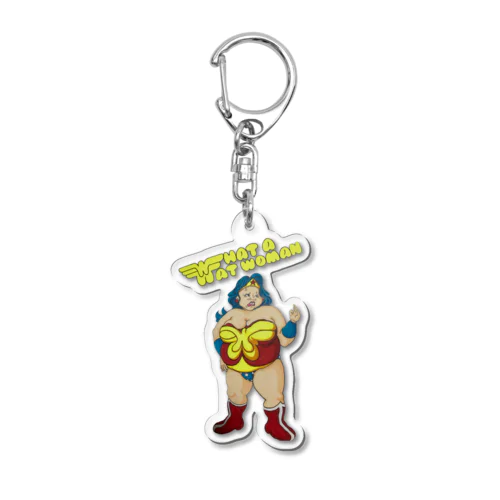 <W.A.F.W> WHAT A FAT WOMAN. Acrylic Key Chain