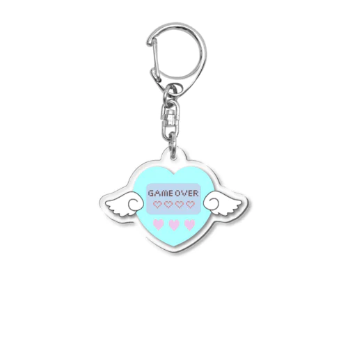 ハートゲーム機羽根付き♡05 Acrylic Key Chain