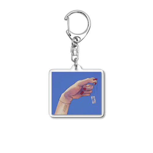 HAND-blue Acrylic Key Chain