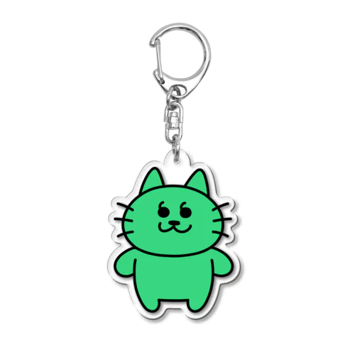 かっこにゃんアクキー（緑） Acrylic Key Chain