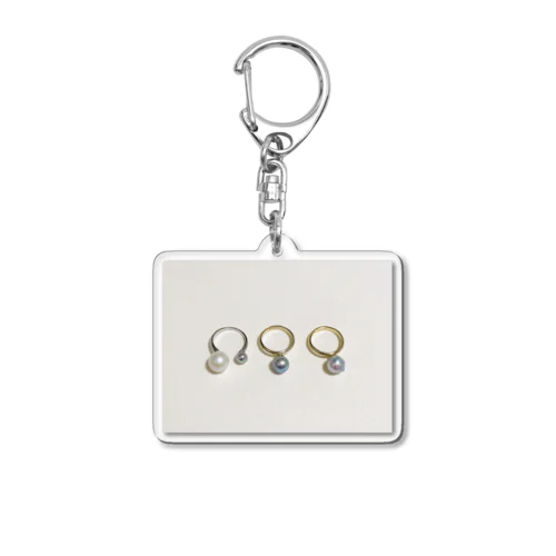 mikyacraft baroque pearl rings Acrylic Key Chain