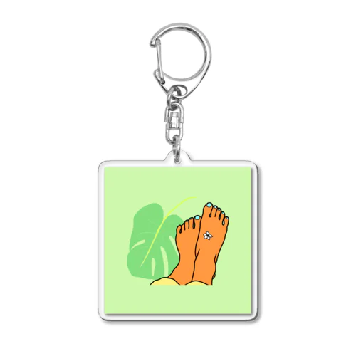 Plumeria tattoo Acrylic Key Chain