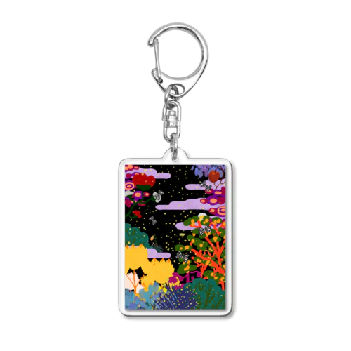 サイケデリックフラワータウン Acrylic Key Chain