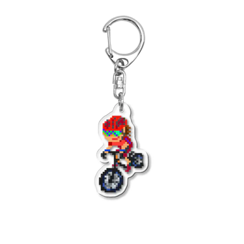 ロードバイクマン（レッド） Acrylic Key Chain