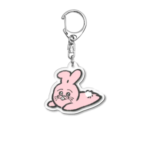 憎めないウサギ(ごろごろver.) Acrylic Key Chain