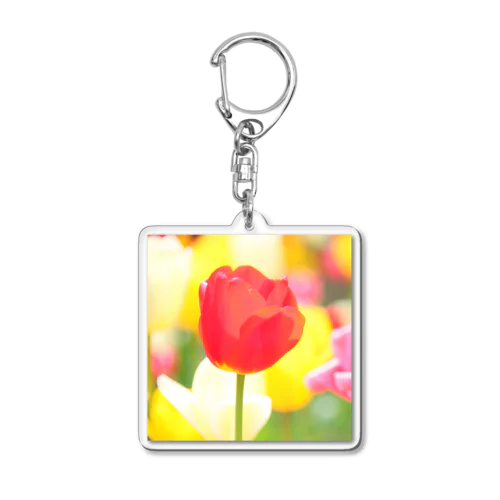 HAPPY TULIP 赤 Acrylic Key Chain