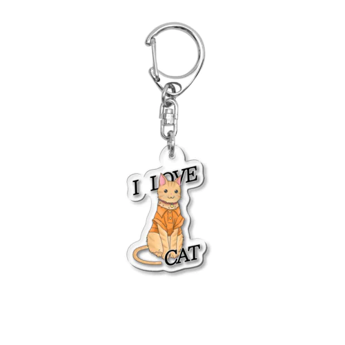 シャツを着たトラ猫 Acrylic Key Chain