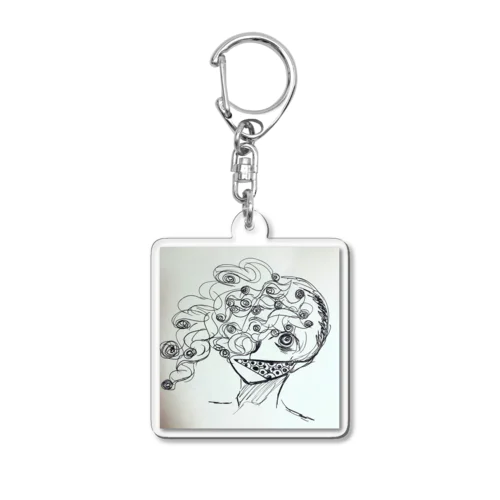 目は口ほどに物を言うどころか Acrylic Key Chain