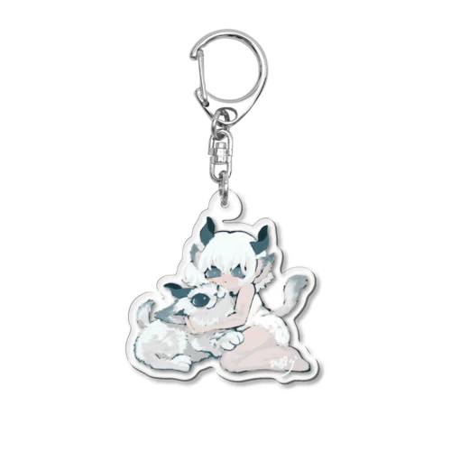 白い友達 Acrylic Key Chain