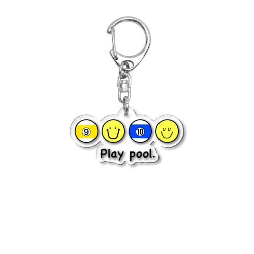 Play pool ⑨と⑩ ビリヤードデザイン。 Acrylic Key Chain