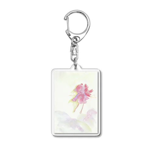 ピンクの河童、空を飛ぶ Acrylic Key Chain