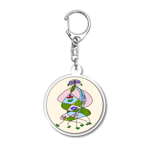 傘風植物模様 Acrylic Key Chain