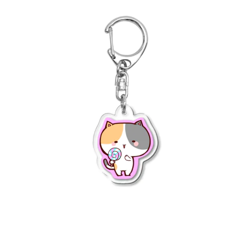 ペロペロキャンディーねこ Acrylic Key Chain