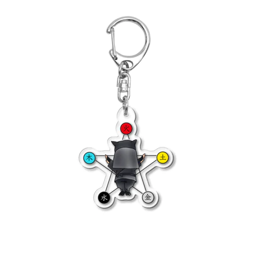 陰陽五行と黒子ちゃん Acrylic Key Chain