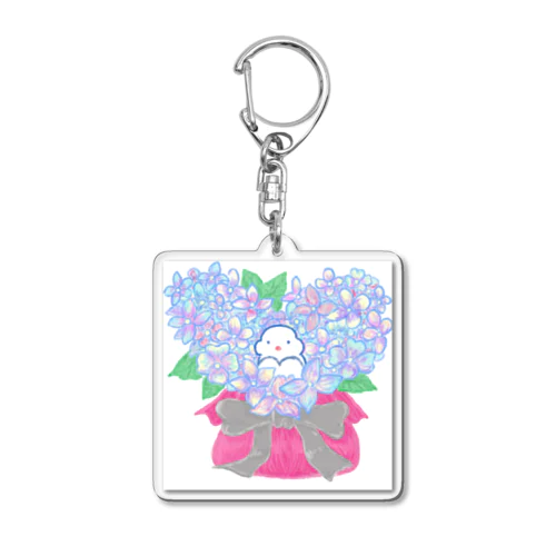 ブーケさんと紫陽花（6月3日誕生花） Acrylic Key Chain