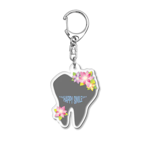 HAPPY SMILE グレーversion Acrylic Key Chain