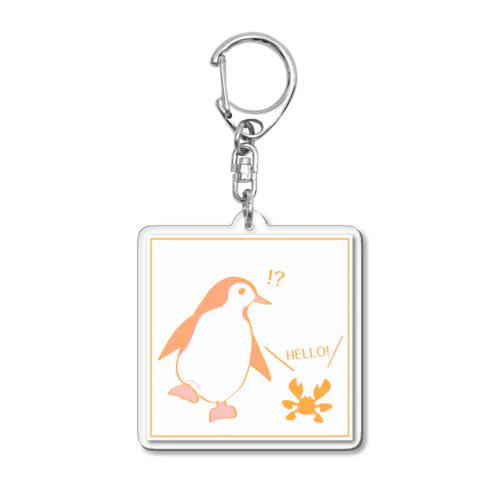 あいさつするカニとペンギン 2 Acrylic Key Chain