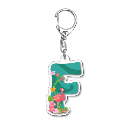 FはFlamingoのF アクリルキーホルダー