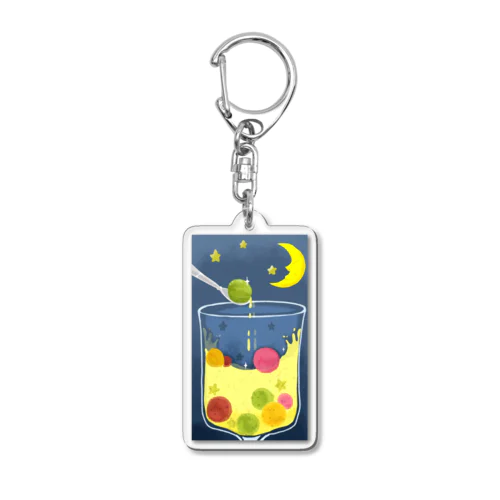 三日月と夜のフルーツポンチ Acrylic Key Chain