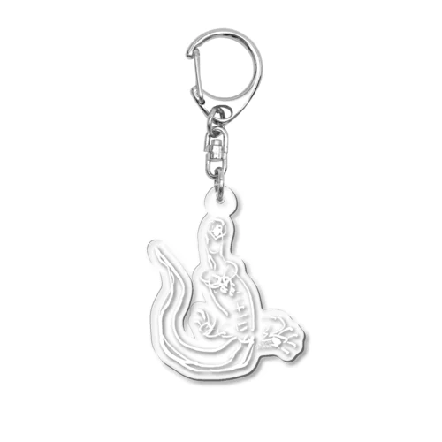 【白】ヘソ天オオトカゲ / HESOTEN VARANUS Acrylic Key Chain