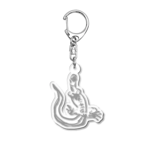 【グレー】ヘソ天オオトカゲ / HESOTEN VARANUS Acrylic Key Chain