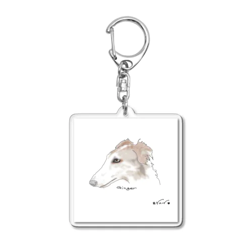 BORZOI GINGER Acrylic Key Chain