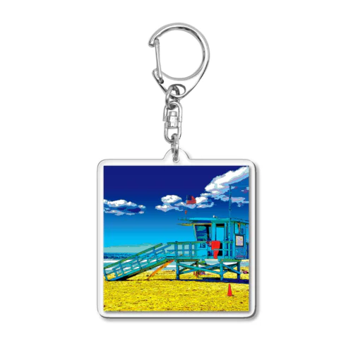 アメリカ ベニスビーチのライフガードステーション Acrylic Key Chain