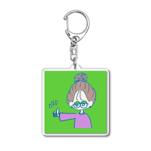 サムズアップする女の子 Acrylic Key Chain