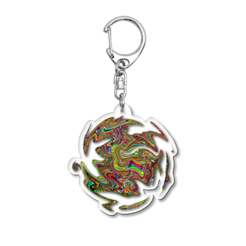 サイケデリックなマーブル模様 Acrylic Key Chain