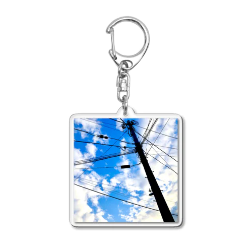 青空電線 Acrylic Key Chain