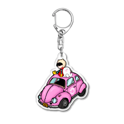 Good friend ×ピンクかぶとむし Acrylic Key Chain