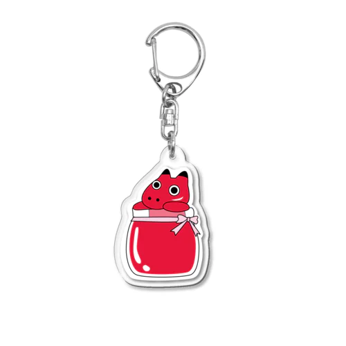 赤べこinイチゴジャム Acrylic Key Chain